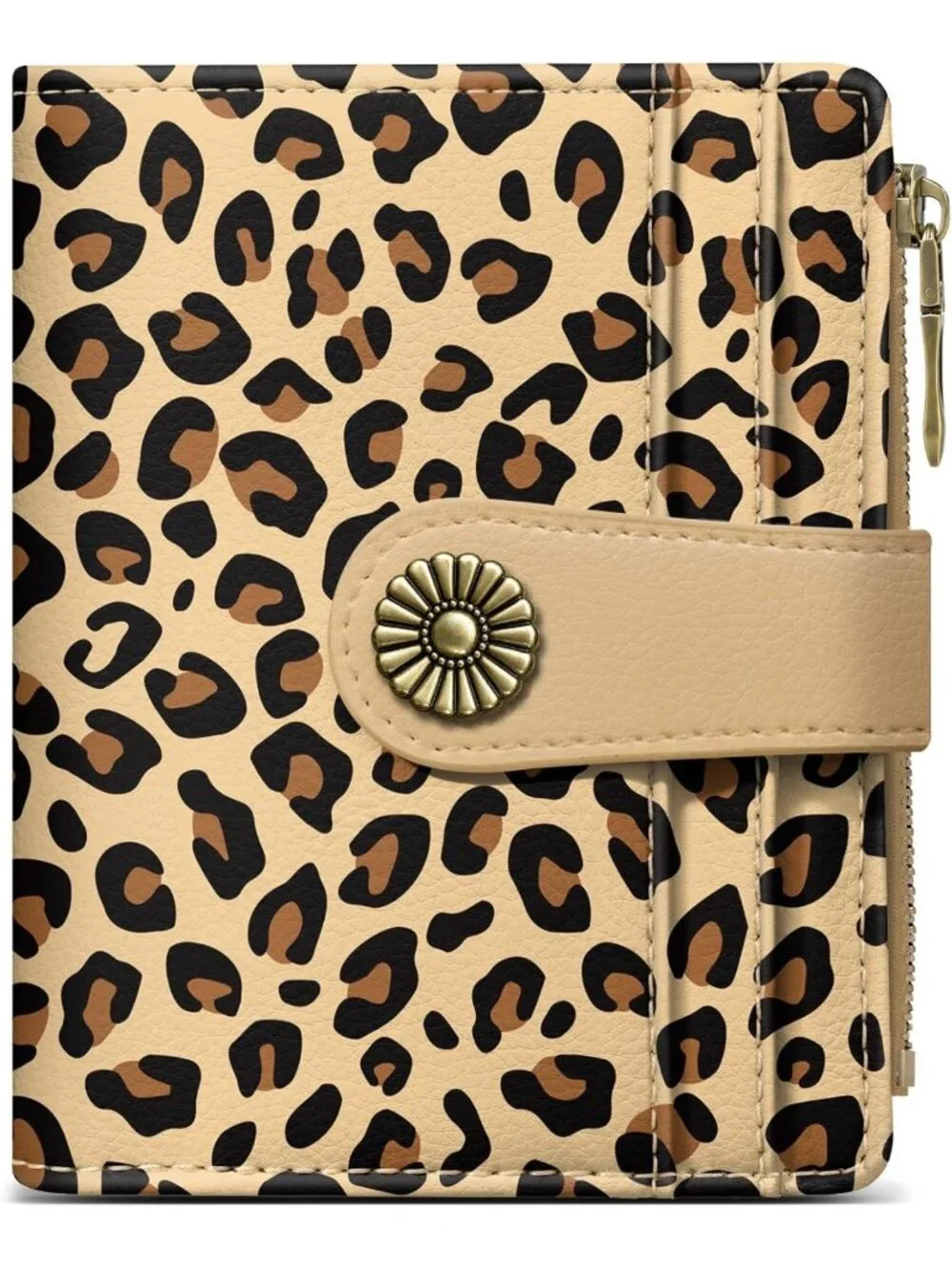 Cute Vegan Leather Small Wallet for Women, RFID Bifold Card Holder, 10 Slots